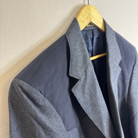 Circle S Dallas Blue Gray Western Yoke Blazer Jacket Men 44 Cowboy Sport Coat - Picture 3 of 7
